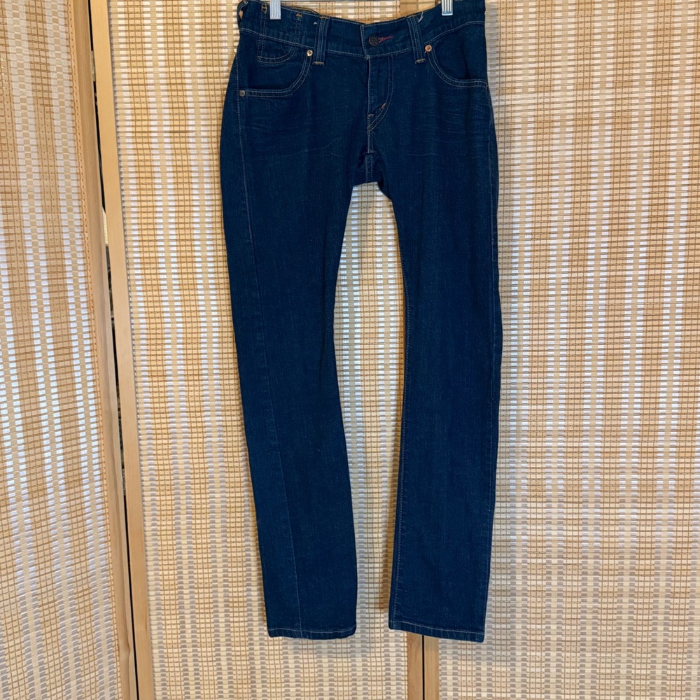 Levis 504 Slough Skinny Jeans Dark Wash Indigo Denim Low Rise Size 5M JR